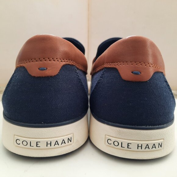 Cole Haan Blue Canvas Slip On  Casual Men's Size 12 like New - Picture 5 of 9